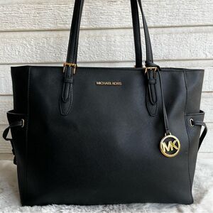 MICHAEL KORS Black XL Voyager Laptop Work Jet Set Tote Raven Selma Handbag